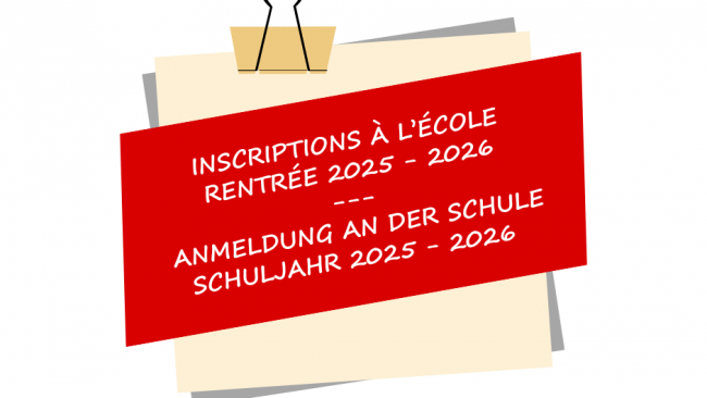 INSCRIPTION – ANMELDUNG ｜2025-2026